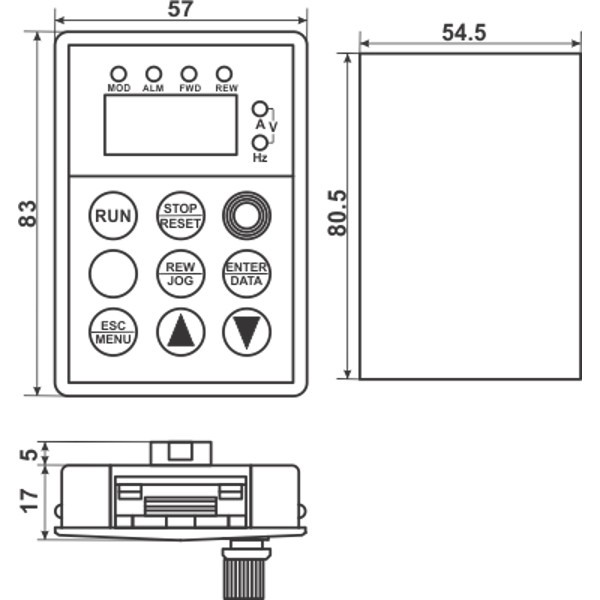 EDS-A200-2S0007 Panel Dimensions