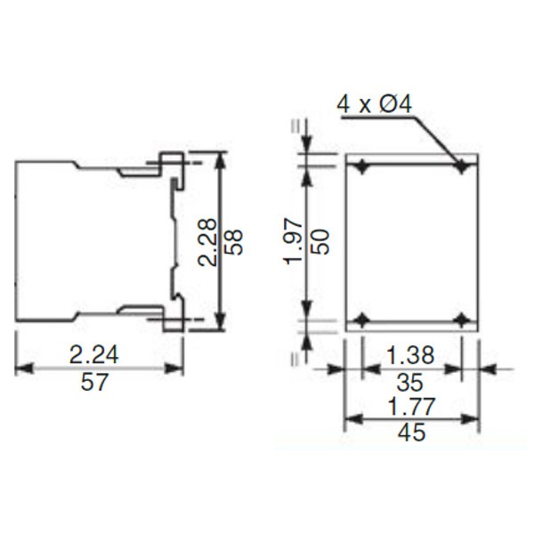 LC1-K1210 24VAC Dimensions