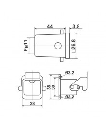 JCP-HDC-HE004+E Hood and Housing Dimensions