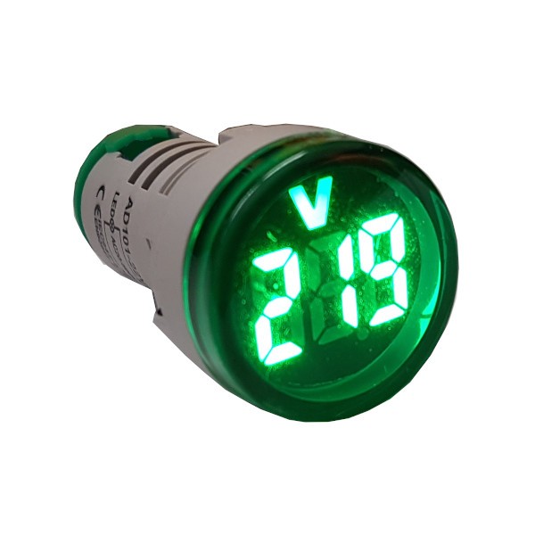 AD22-VM Mini Panel Voltmeter Green