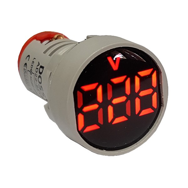 AD22-VM Mini Panel Voltmeter Red