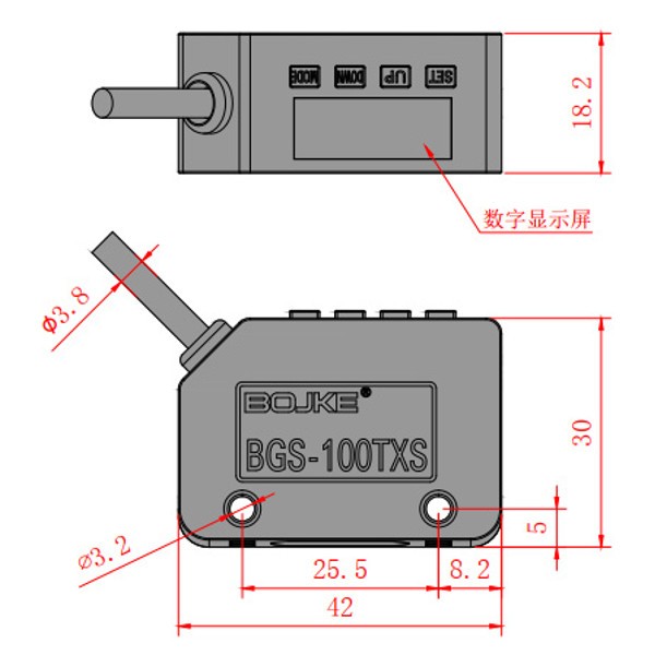 BGS-100TXS Dimensions