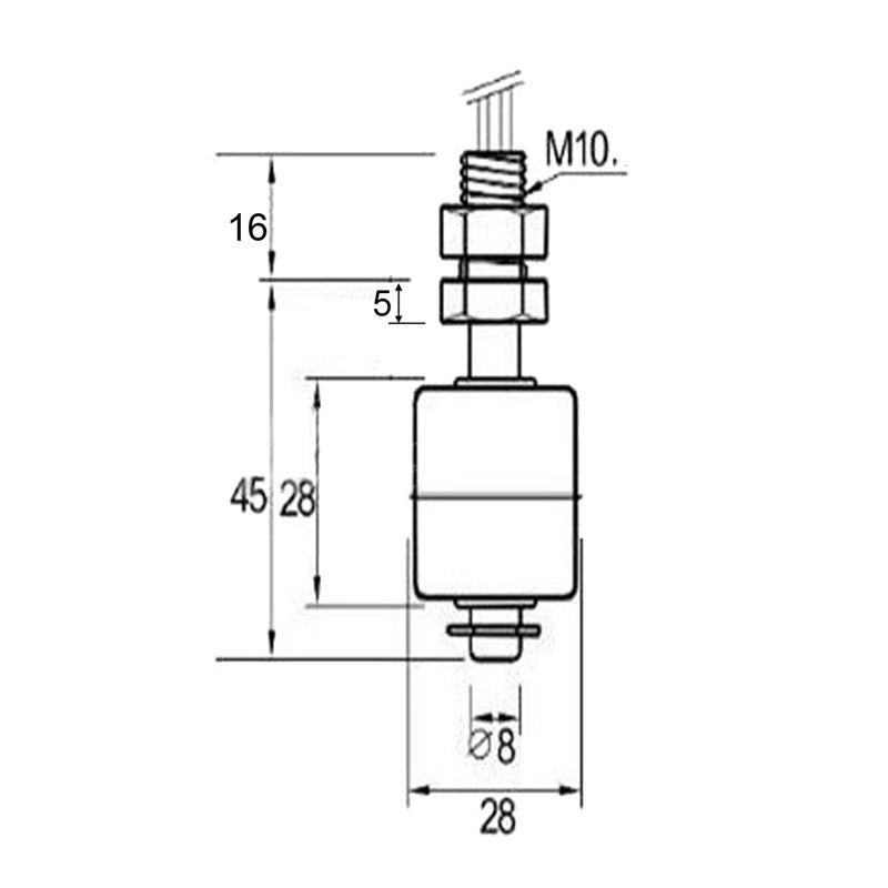 Float Switch Dimensions 45-SS