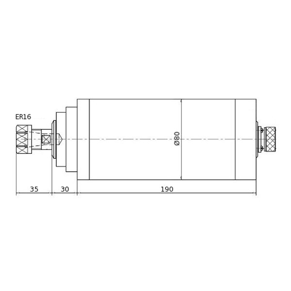 FOD080-1.5LCF-24K ER16 220VAC Dimensions