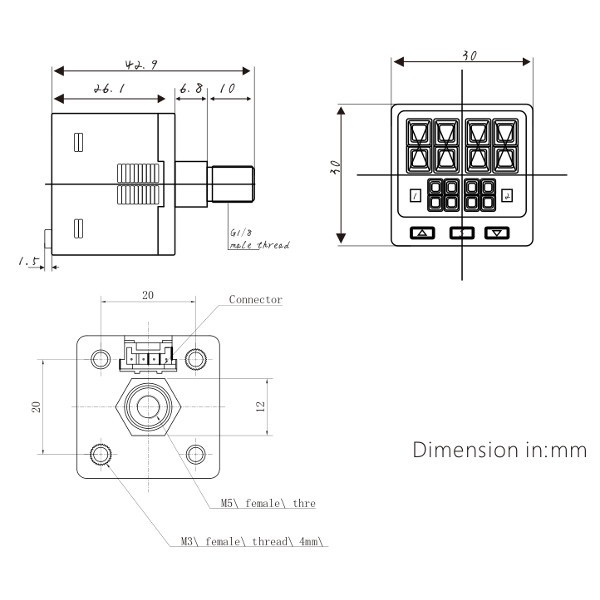 LFDS101-SENW Dimensions