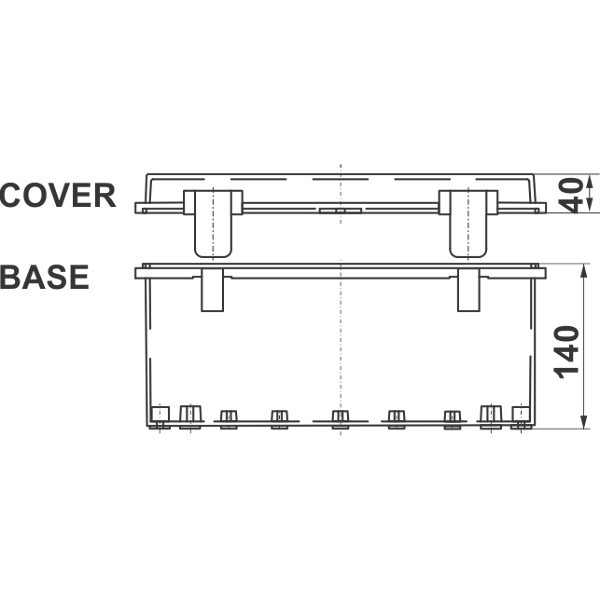 TE-AG-2535 Cover and Base Dimensions