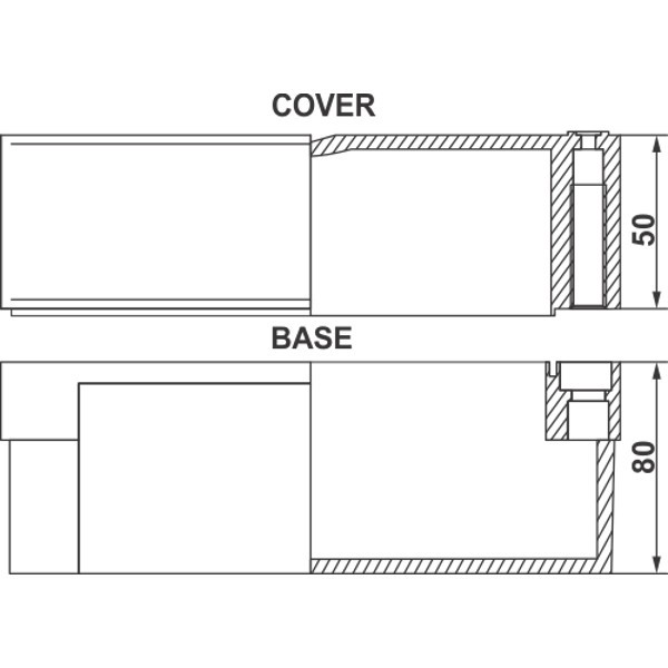TJ-AG-1520-1 Cover and Base Dimensions