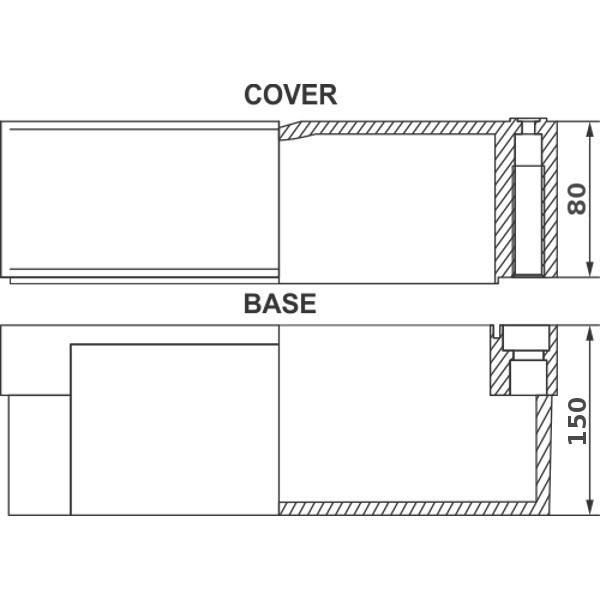 TJ-AG-3828-3 Cover and Base Dimensions