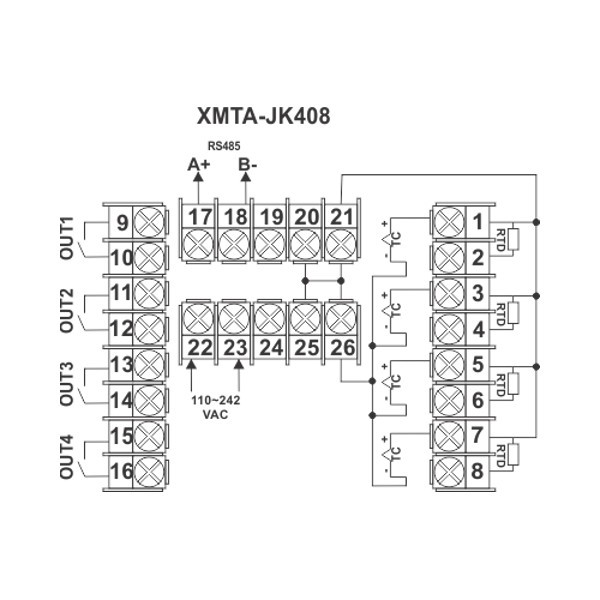 XMTA-JK408 Wiring