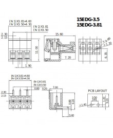 15EDG-381 2P Dimensions