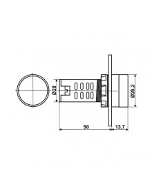 AD-22W/G Two Position Indicator 24V Dimensions