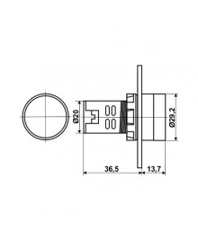 AD22-V Mini DC Voltmeter Dimensions