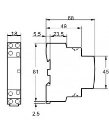 BIR-1611 48VAC/24VDC Dimensions