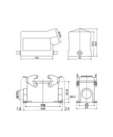JCP-HDC-HE024-3 Hood and Housing Dimensions