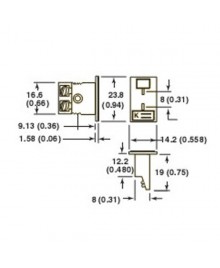 MPJ-K-F Panel K Type Connector Dimensions
