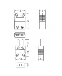 Thermocouple K Type Connectors Dimensions